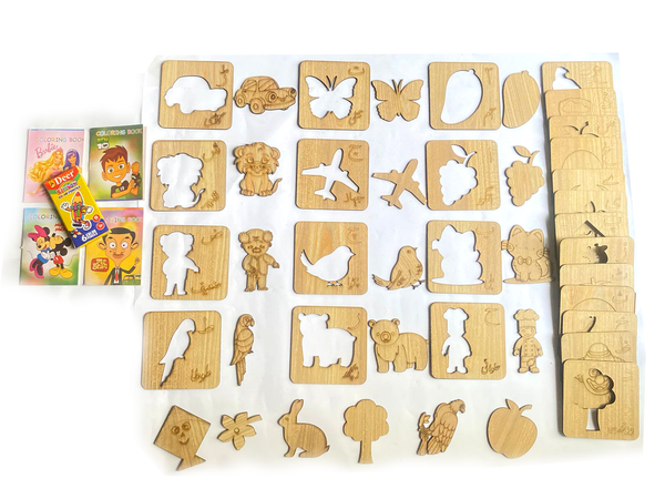 Wooden HAROOF E TAHAJI Puzzles(38 inner + 38 outer)